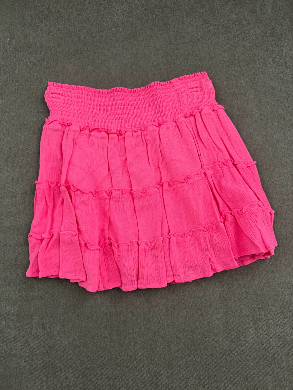 Pink Lily Pink Tiered Smocked Mini Skirt